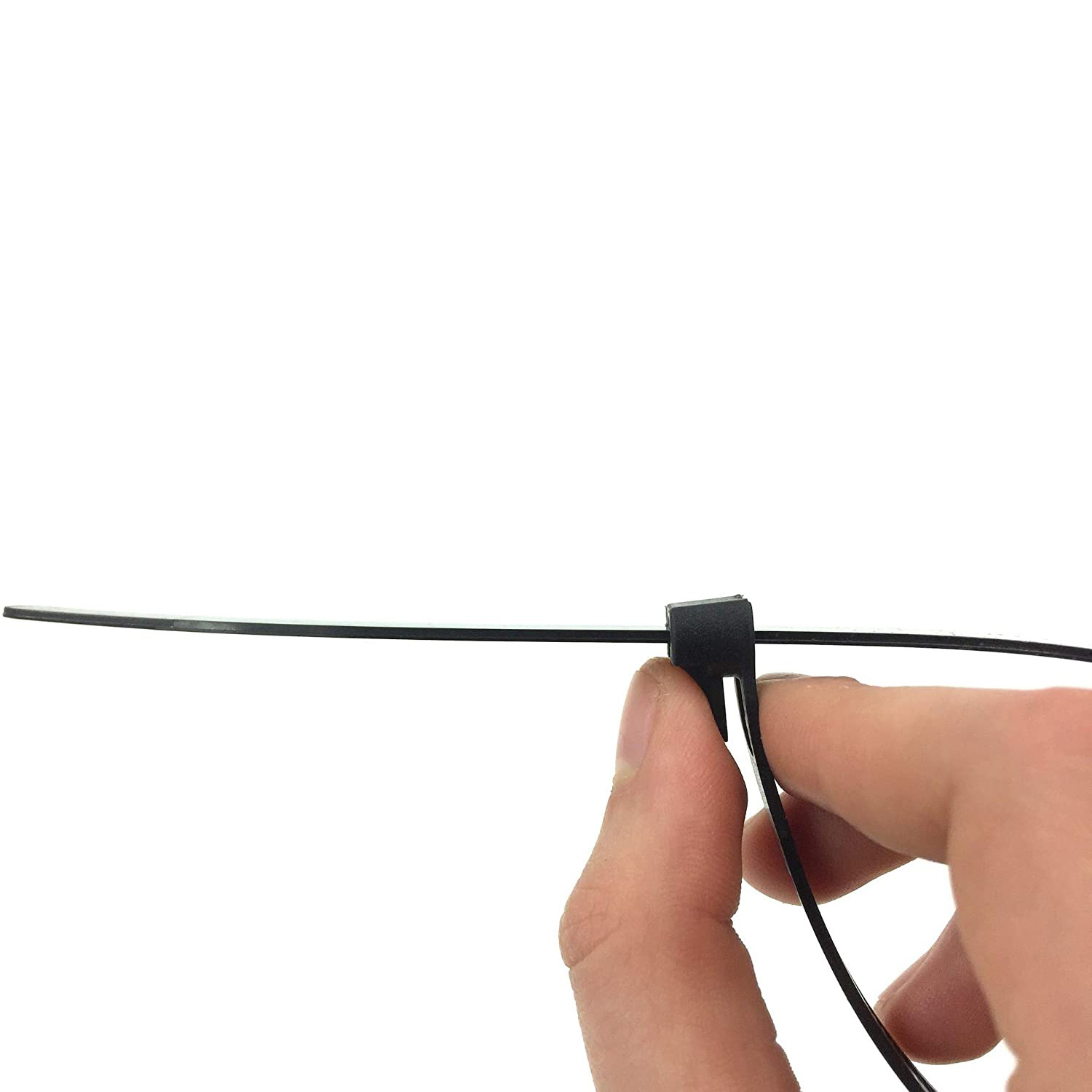 (100er Set) 20cm Wiederverwendbare Kunststoff Kabelbinder - Schwarz