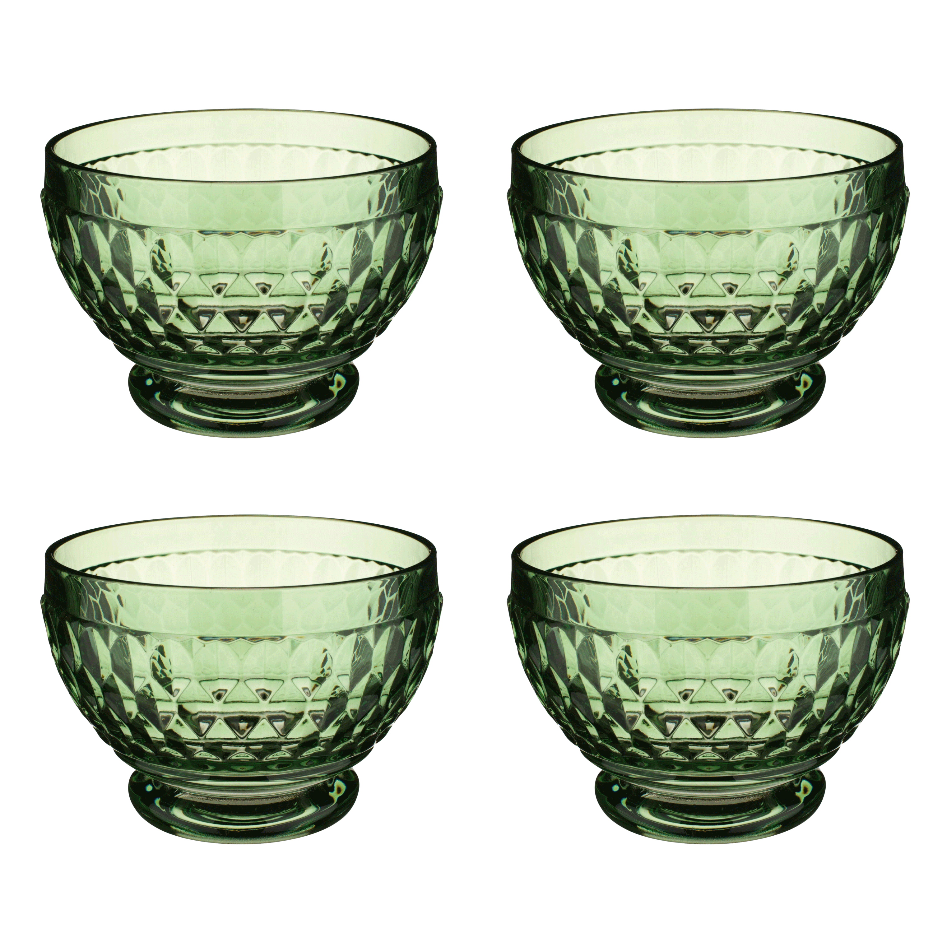 Boston Dessert bowl Green, crystal glass