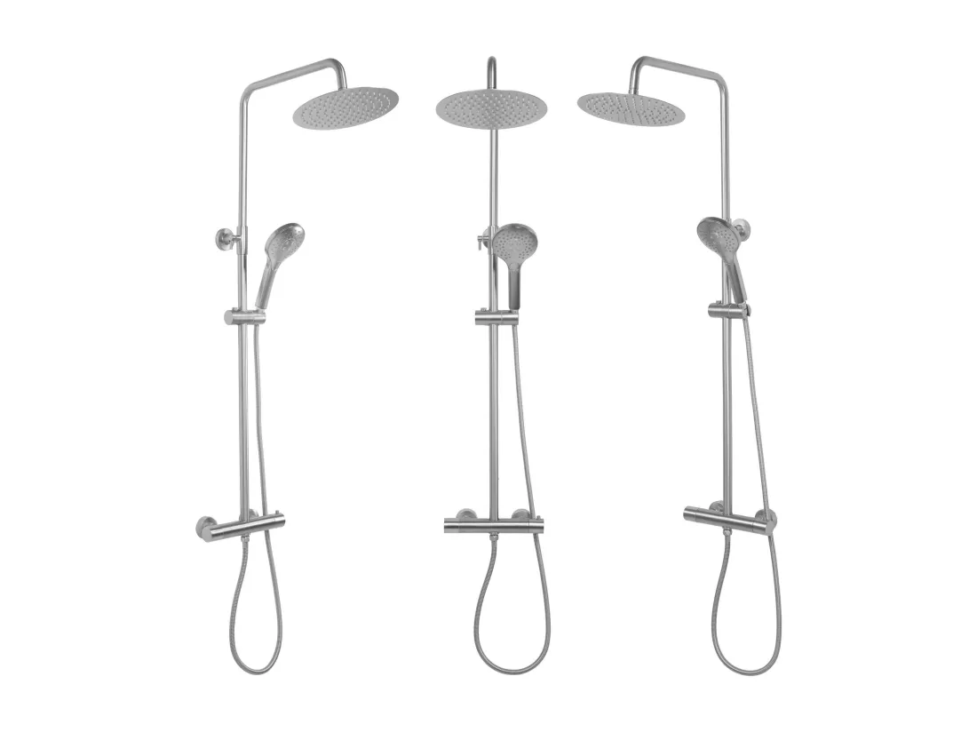 Kit De Douche Avec Thermostat Rea Vincent Termostat Brush Nickel