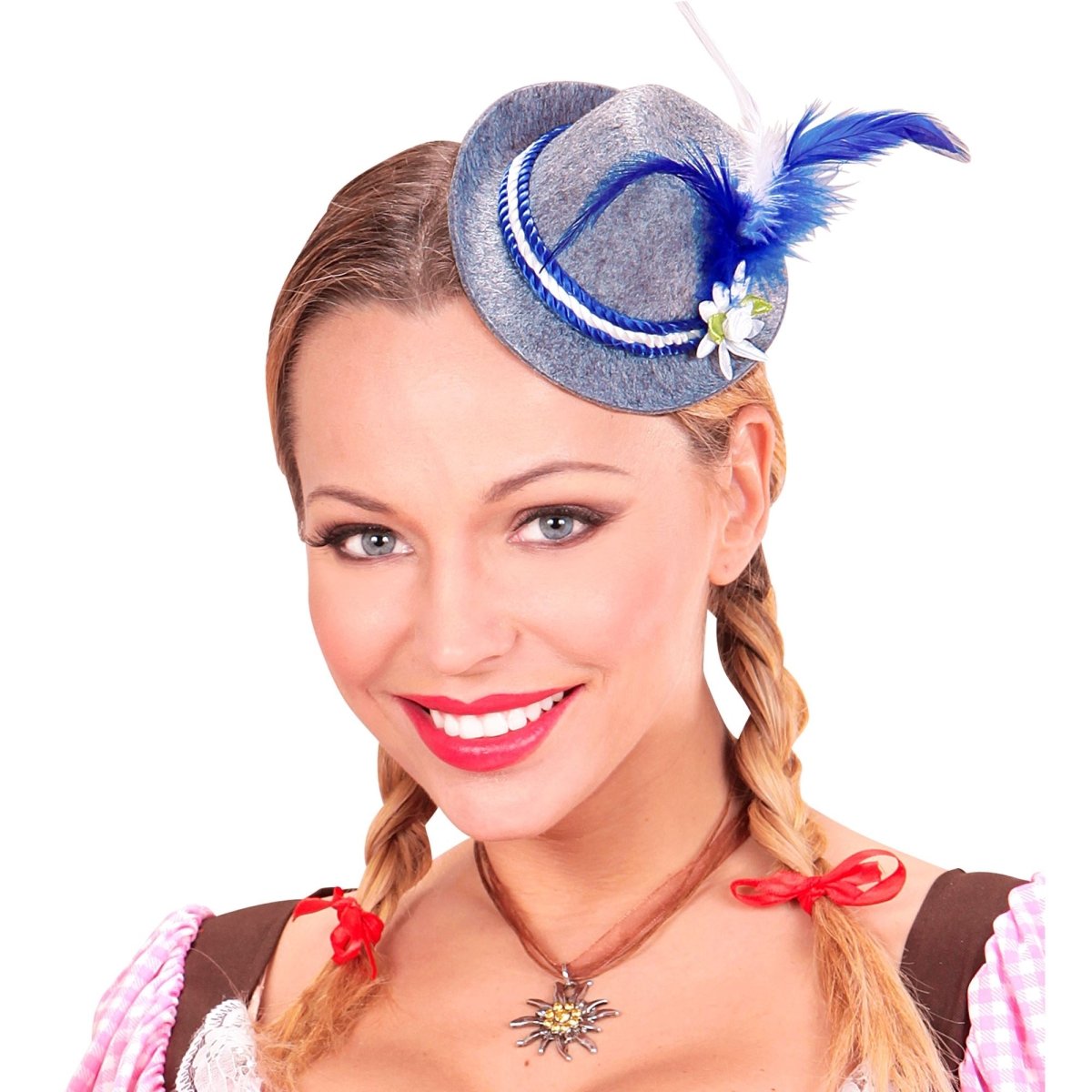 Oktoberfest Hoed Tiroler Mini Met Blauwe Veren