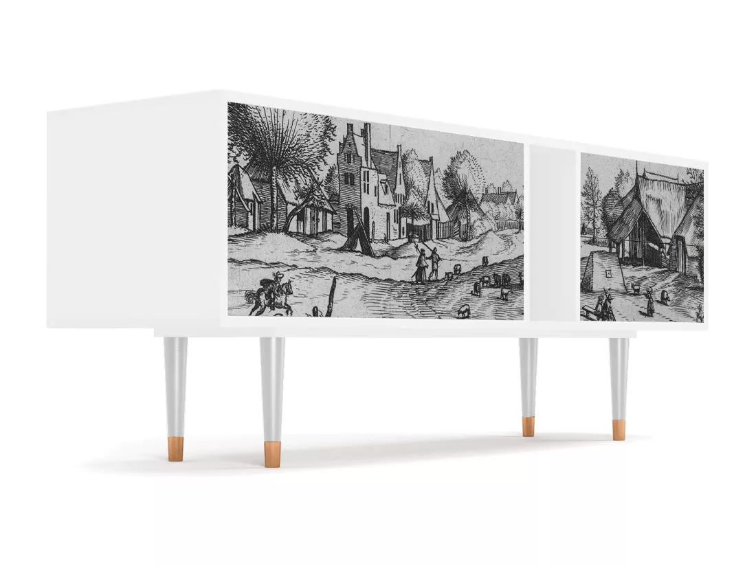 Meuble TV - 170х69х48 cm - T1 - Country Village, Blanc