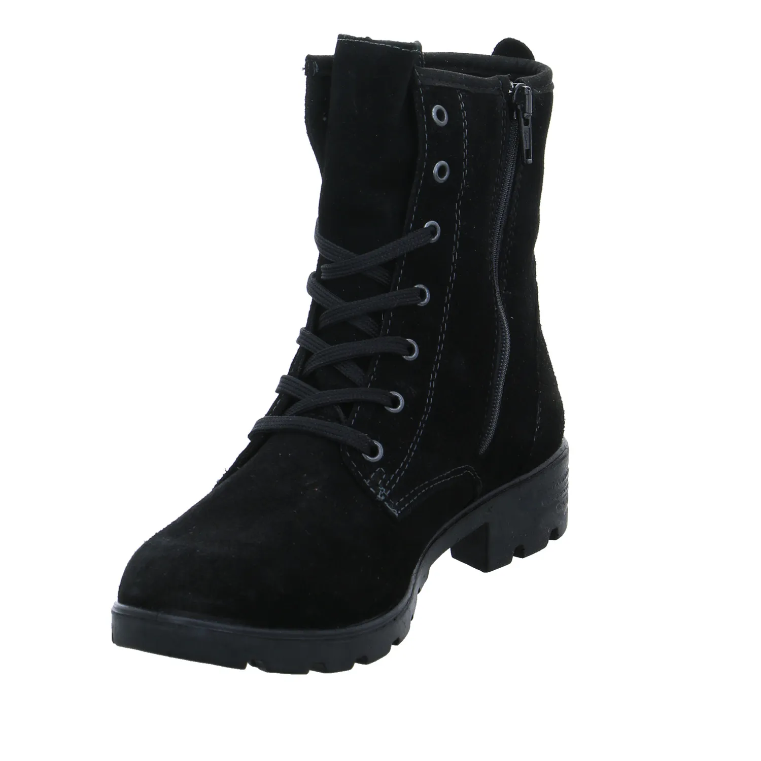 RICOSTA Mädchen-Winter-Bottine Schwarz Leder  Schaftstiefel