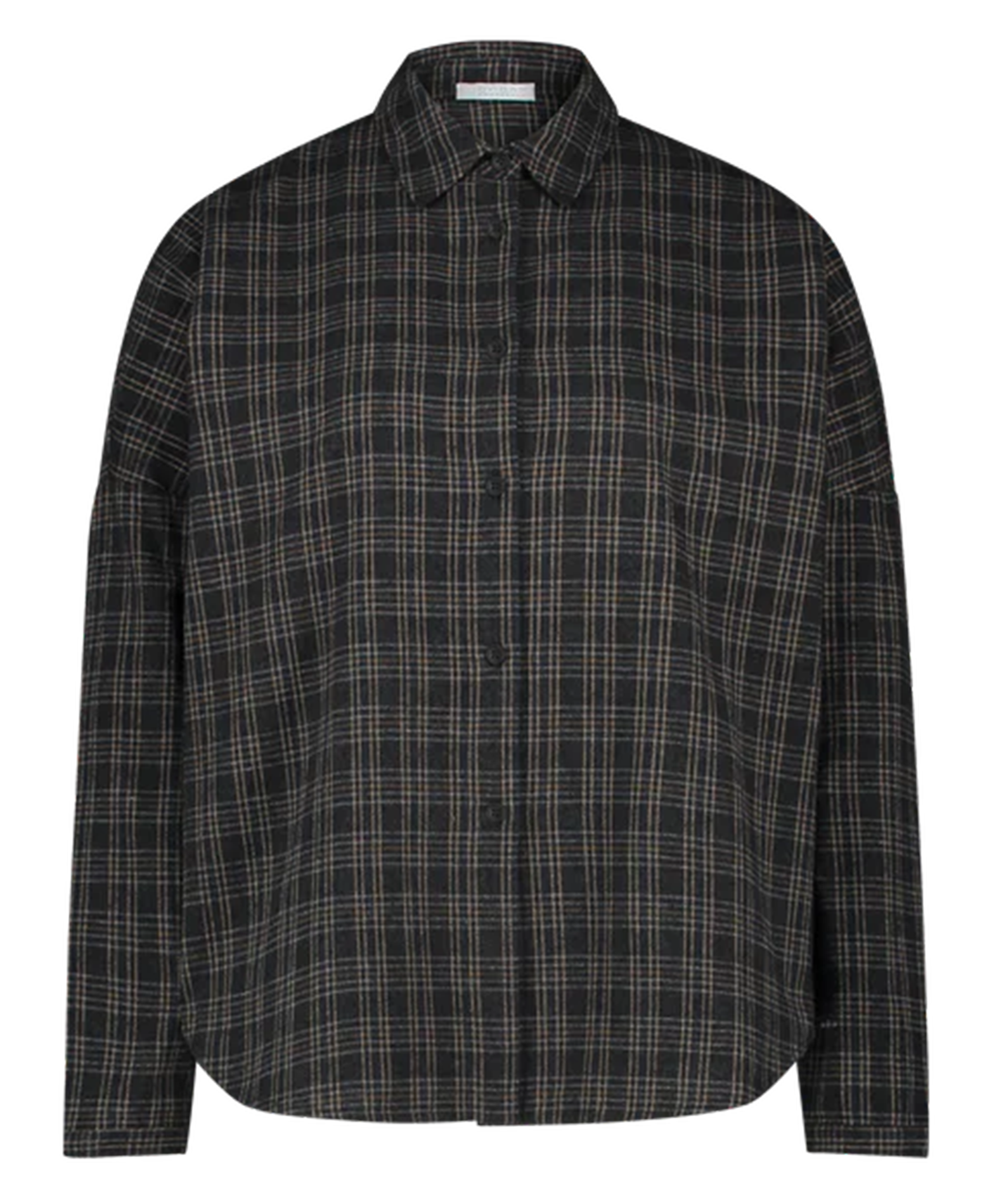 Chemise ample imprimée en coton mélangé | Gris
