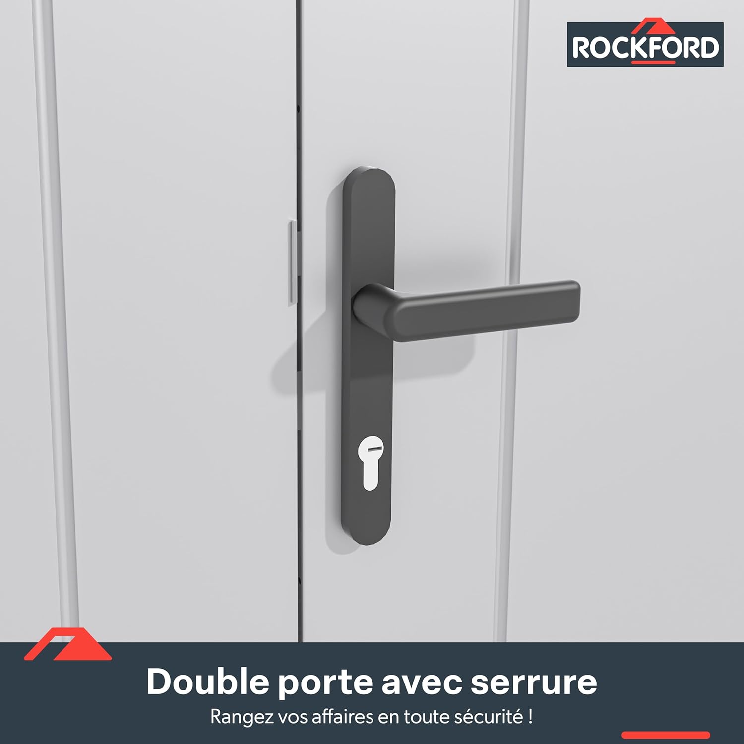 Rockford Porto 400 Gartenhaus aus Metall, hellgrau