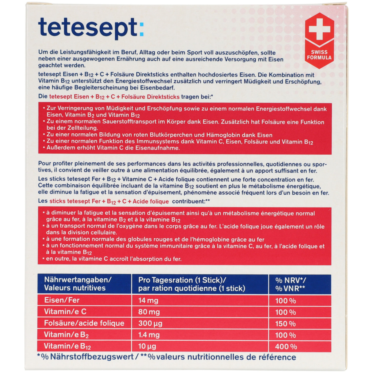 Tetesept Eisen+B12+C+Folsäure 20 Stück