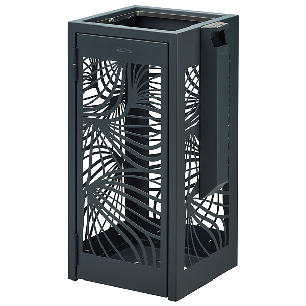 ROSSIGNOL Corbeille a poser ou à fixer bella 110 L anthracite mat  - avec cendrier 1.5l anthracite mat