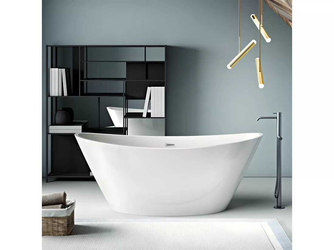 Baignoire îlot design ovale BRIGHTON blanche 170 cm