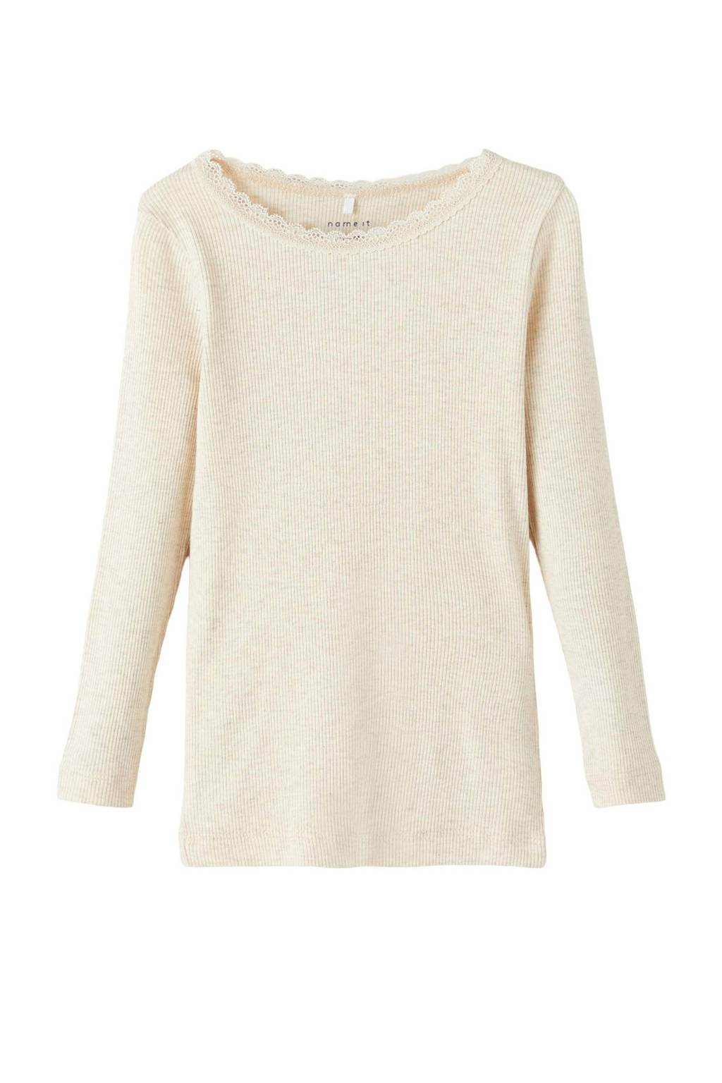 NAME IT ribgebreide longsleeve NMFKAB zand melange