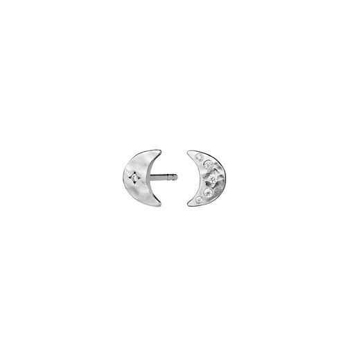 Maanesten Aega Øreringe, Silver/White Zirkoner