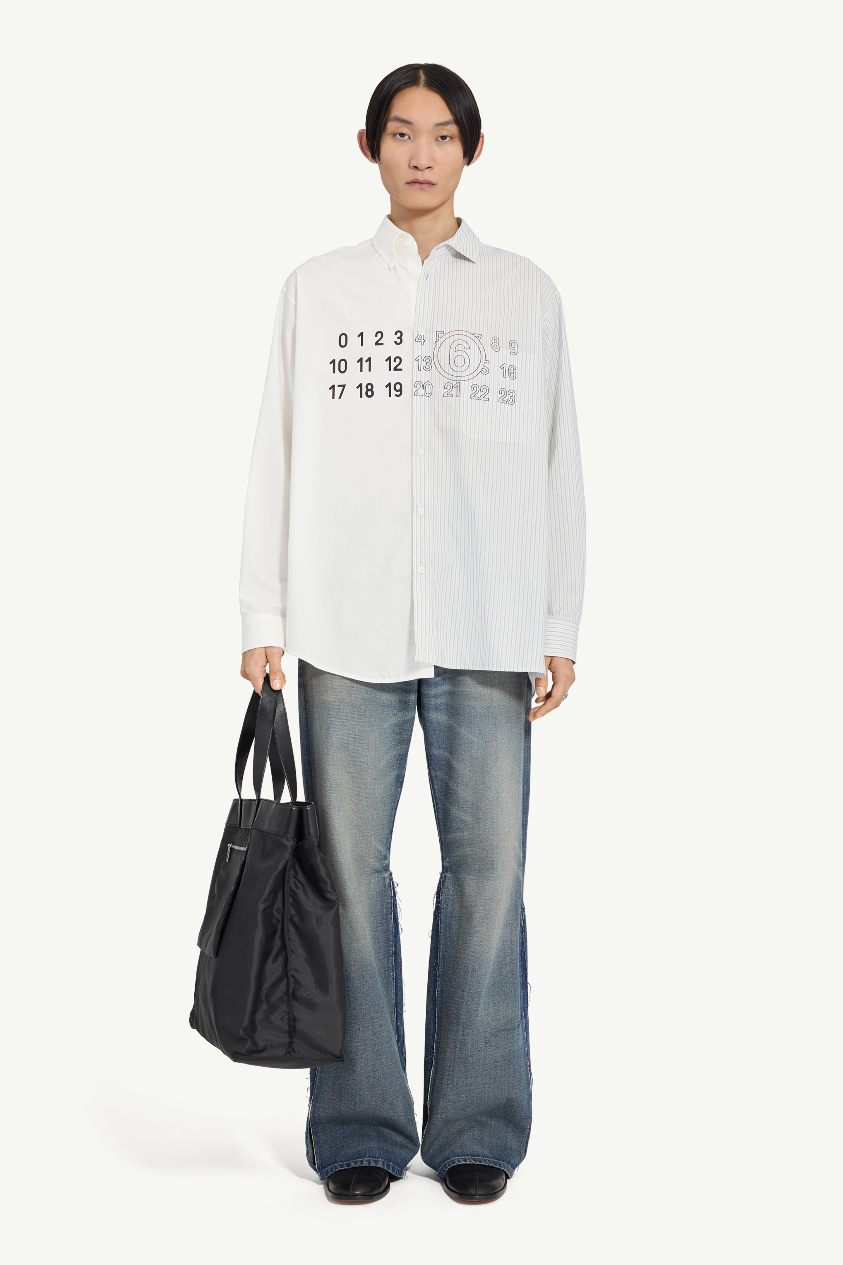 Chemise en popeline en 100% coton pour homme | MM6