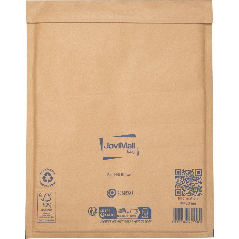Pochette matelassée bulles d'air Jovimail Easy kraft brun - carton de 100