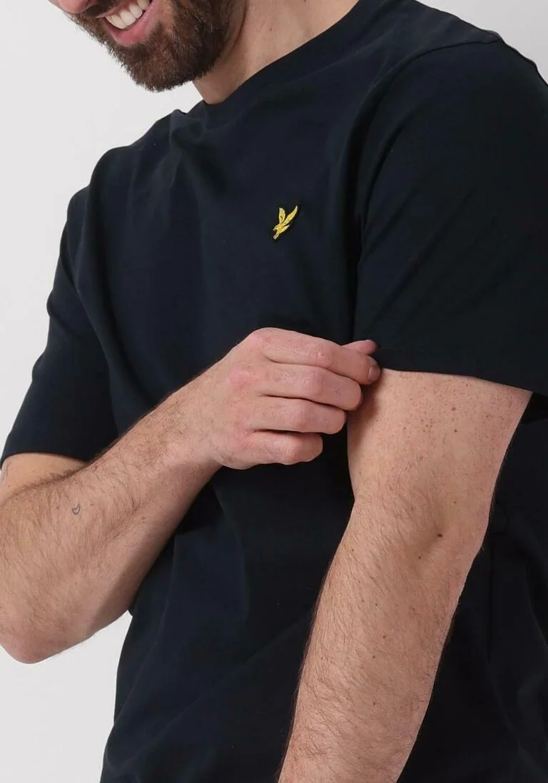 LYLE & SCOTT donkerblauwe lyle & scott t-shirt plain t-shirt