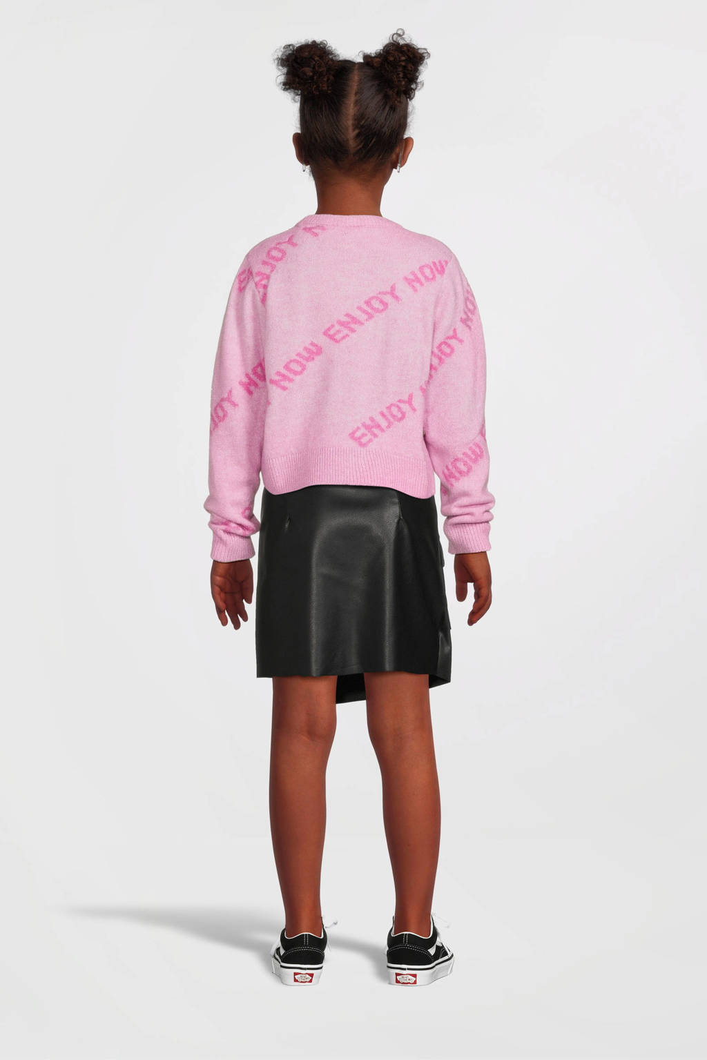 NAME IT imitatieleer imitatieleren rok zwart