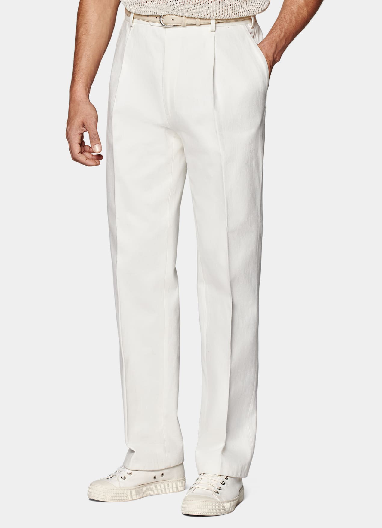 Pantalon Wide Leg Straight blanc cassé