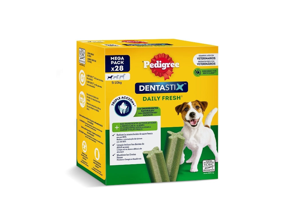 SNACKS PARA CÃO DENTASTIX PEDIGREE FRESH RAÇAS PEQUENAS 440G 28 UNIDADES