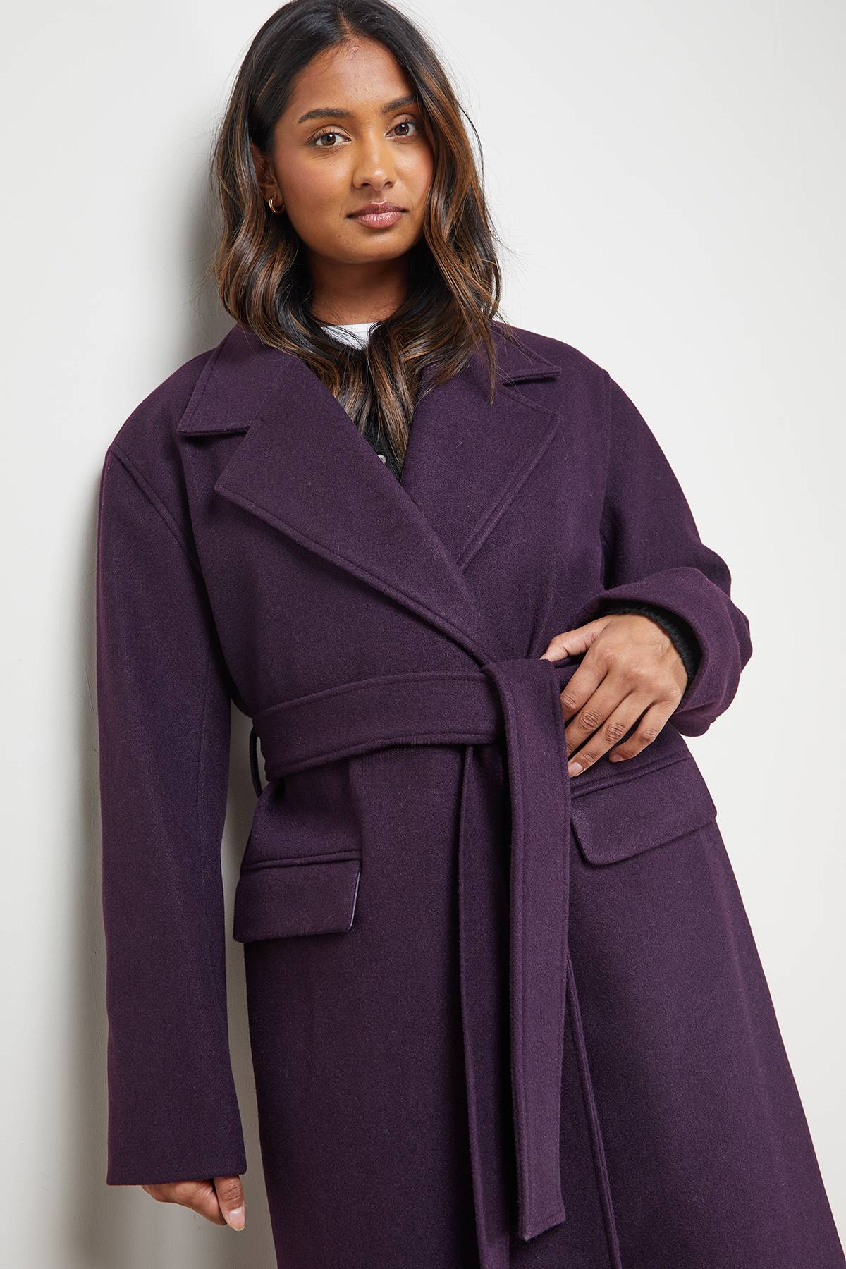 Oasis Manteau Midi avec Ceinture Nouée