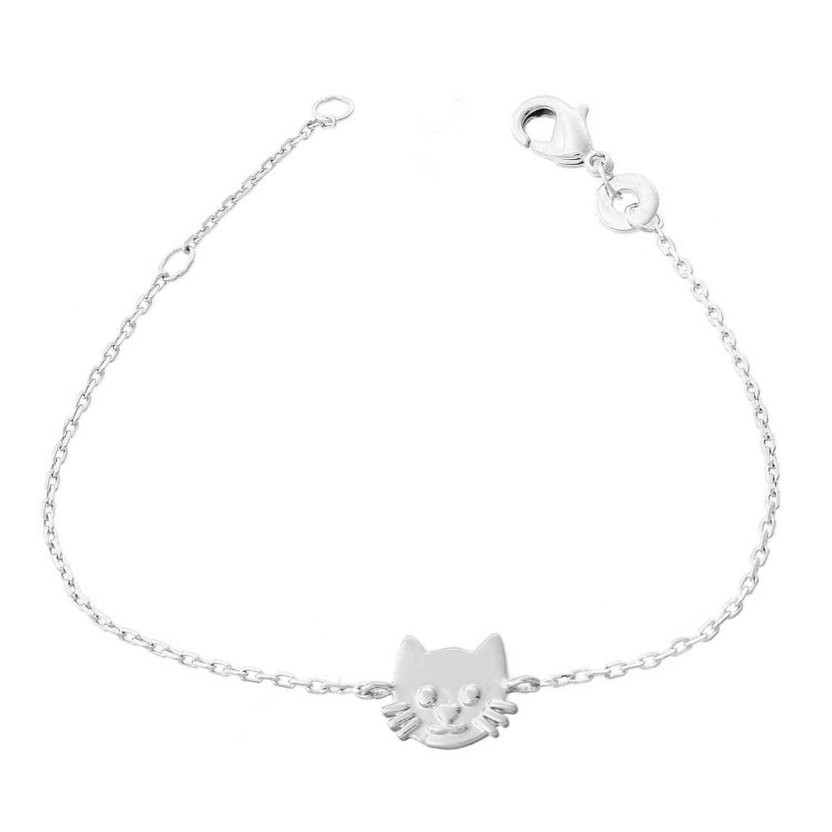 Bracelet tête de chat Argent 925 Rhodié