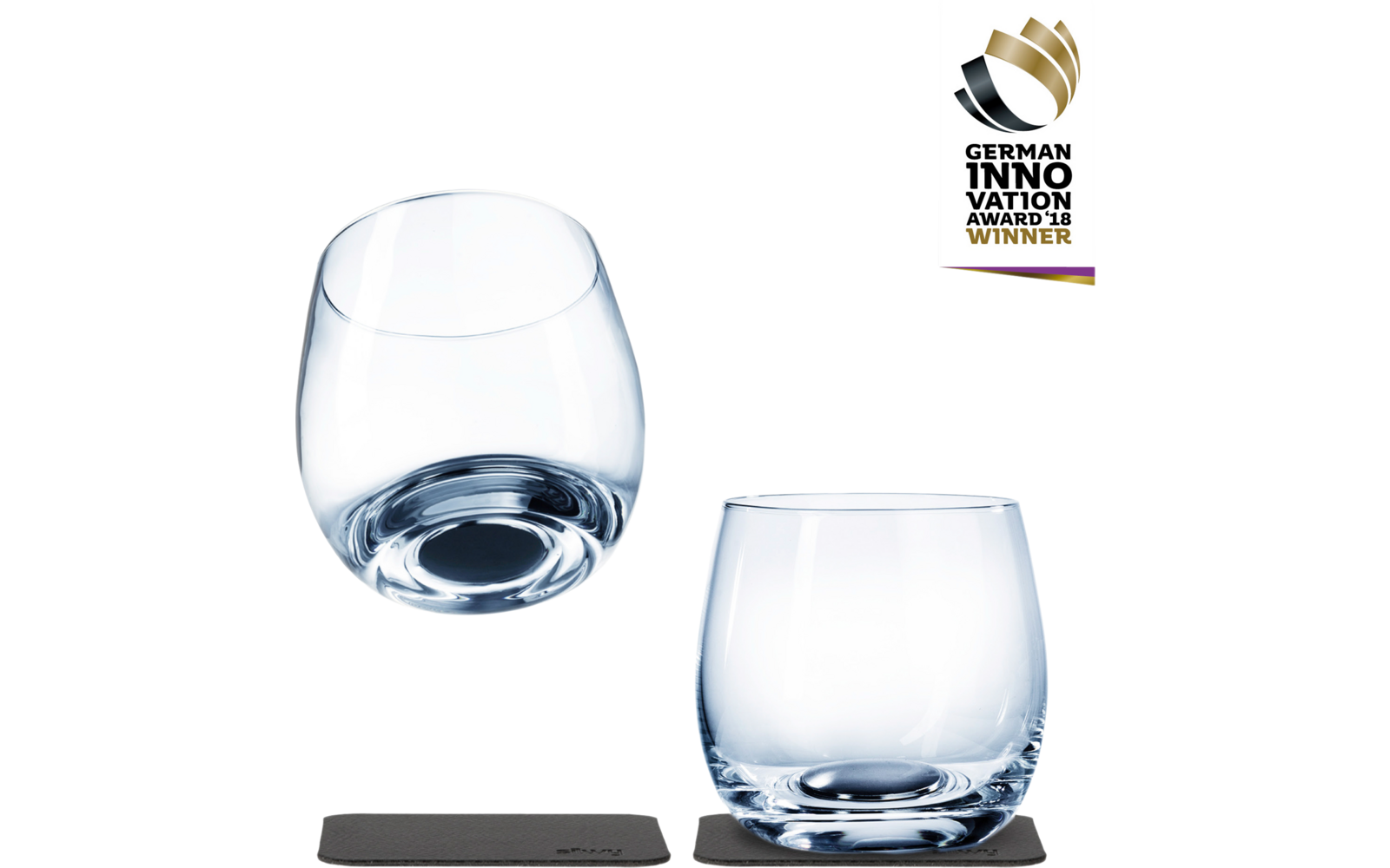 Silwy Magnet-Whiskygläser inkl. Untersetzer 2er Set (250 ml)