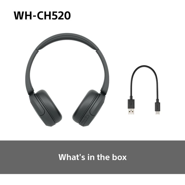 Sony WH-CH520 trådløse on-ear høretelefoner (sort)