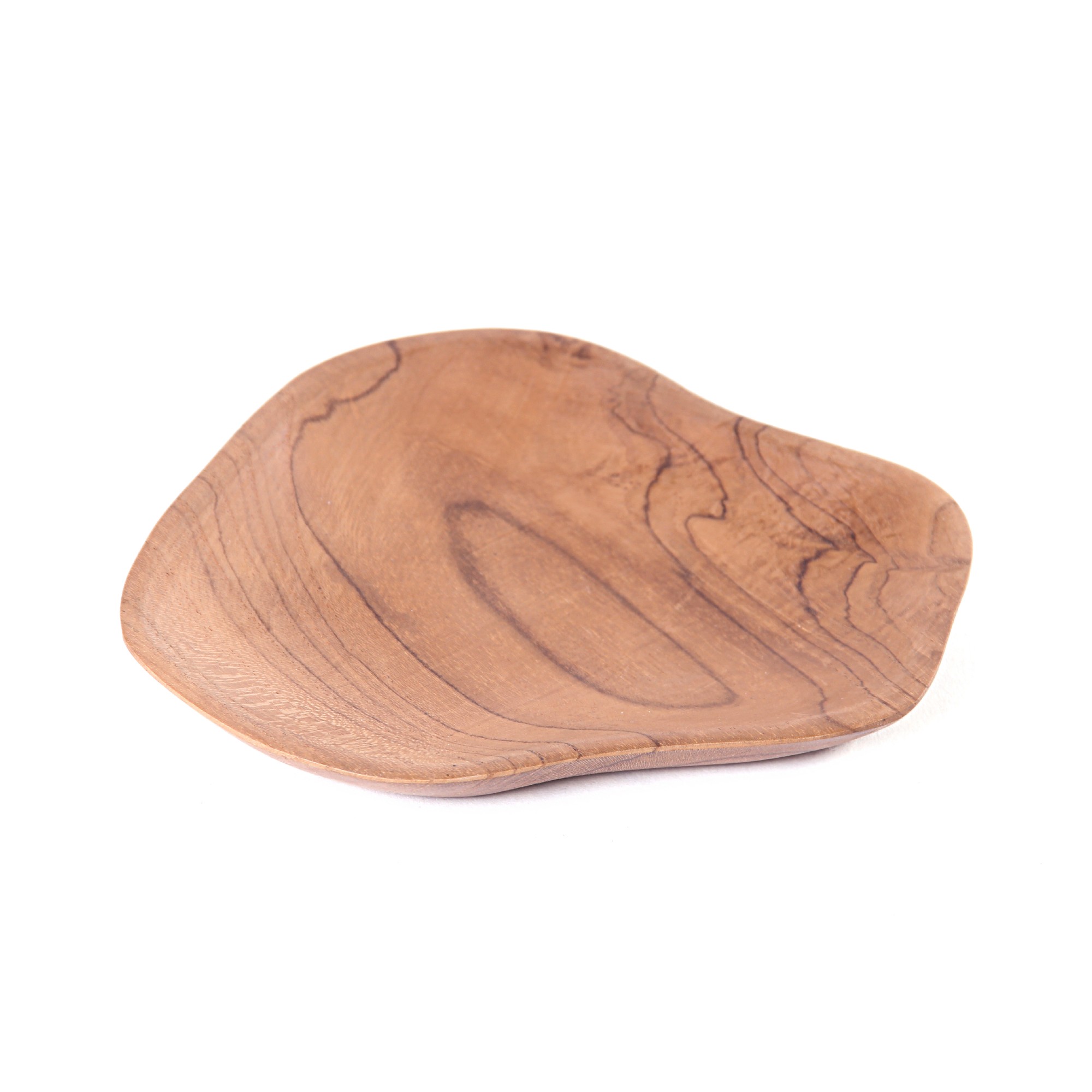 Schale Teak, natur, T 15 cm, B 16 cm, H 2 cm von fischer's lagerhaus