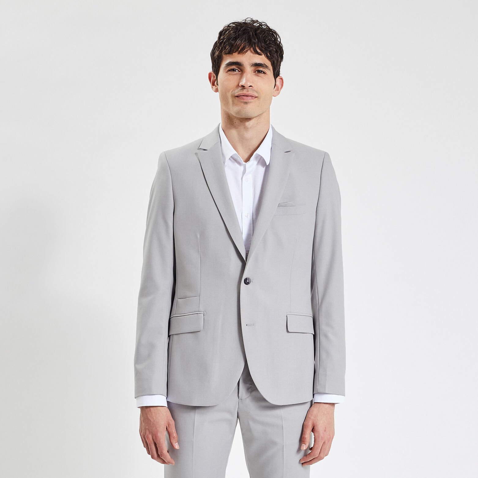 Veste de costume slim bi-ton Gris clair
