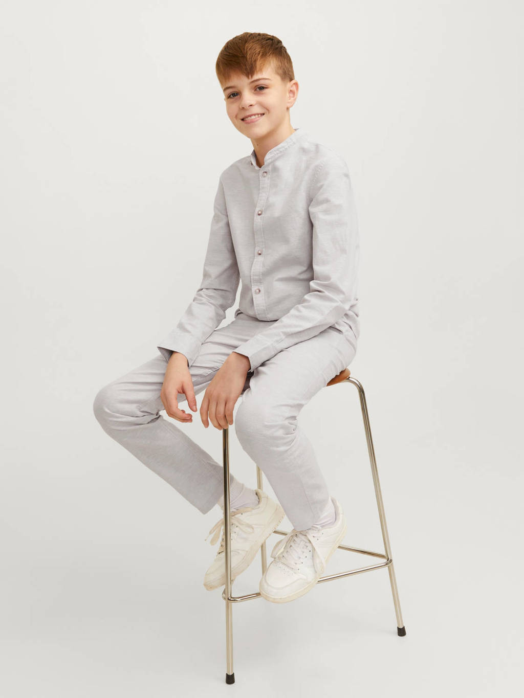 JACK & JONES broek JPSTKANE JJSUMMER lichtgrijs
