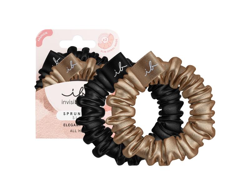 Invisibobble Haargummi Slim Sprunchie True Golden Haarbinder für maximalen Halt, sanft zum Haar