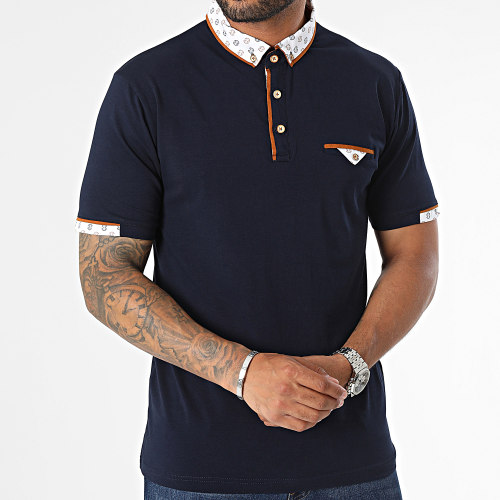 Polo Manches Courtes Bleu Marine