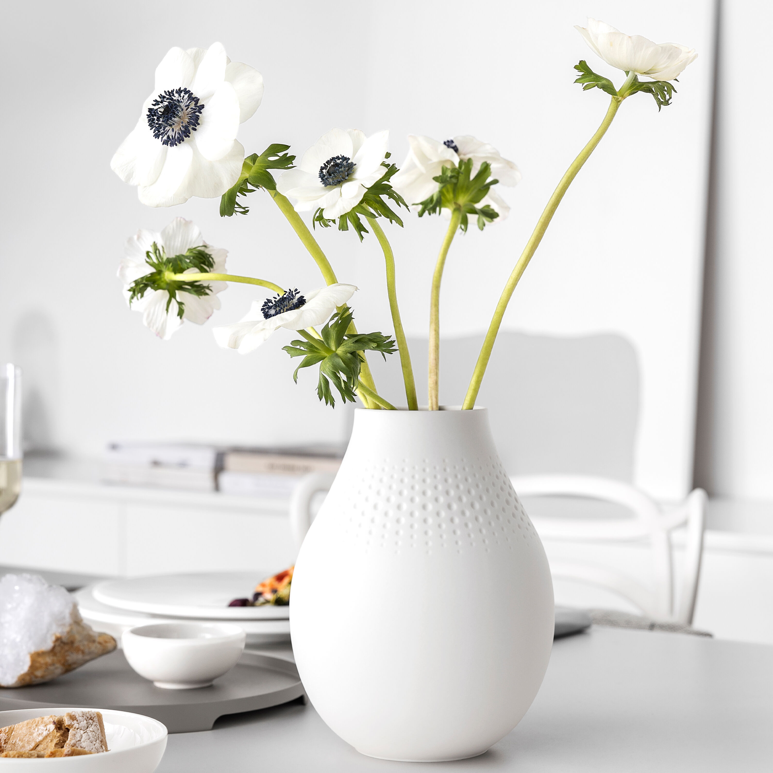 Manufacture Vase White, 6.3'' x 8.1'', Premium Porcelain