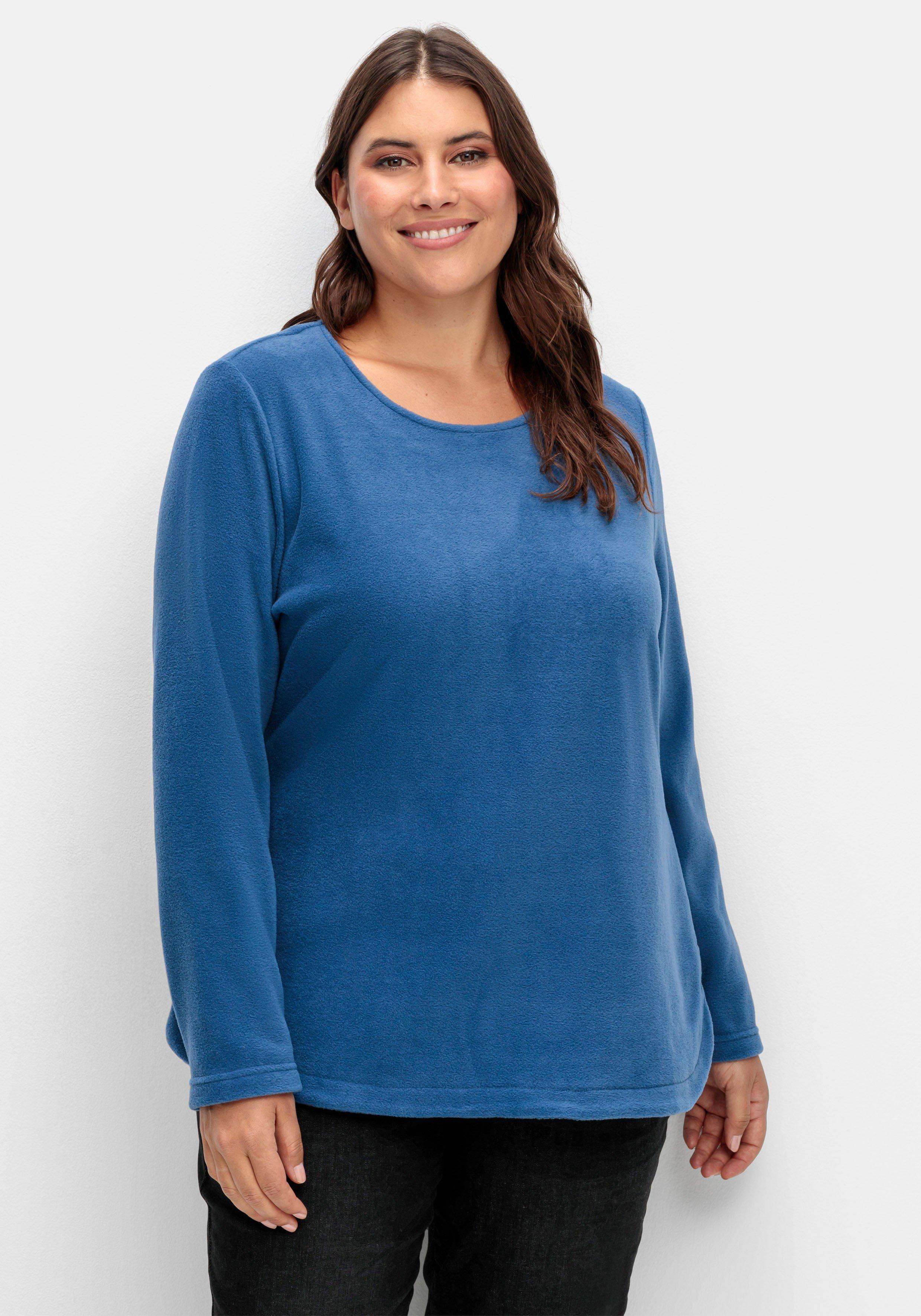 Fleeceshirt mit abgerundetem Saum