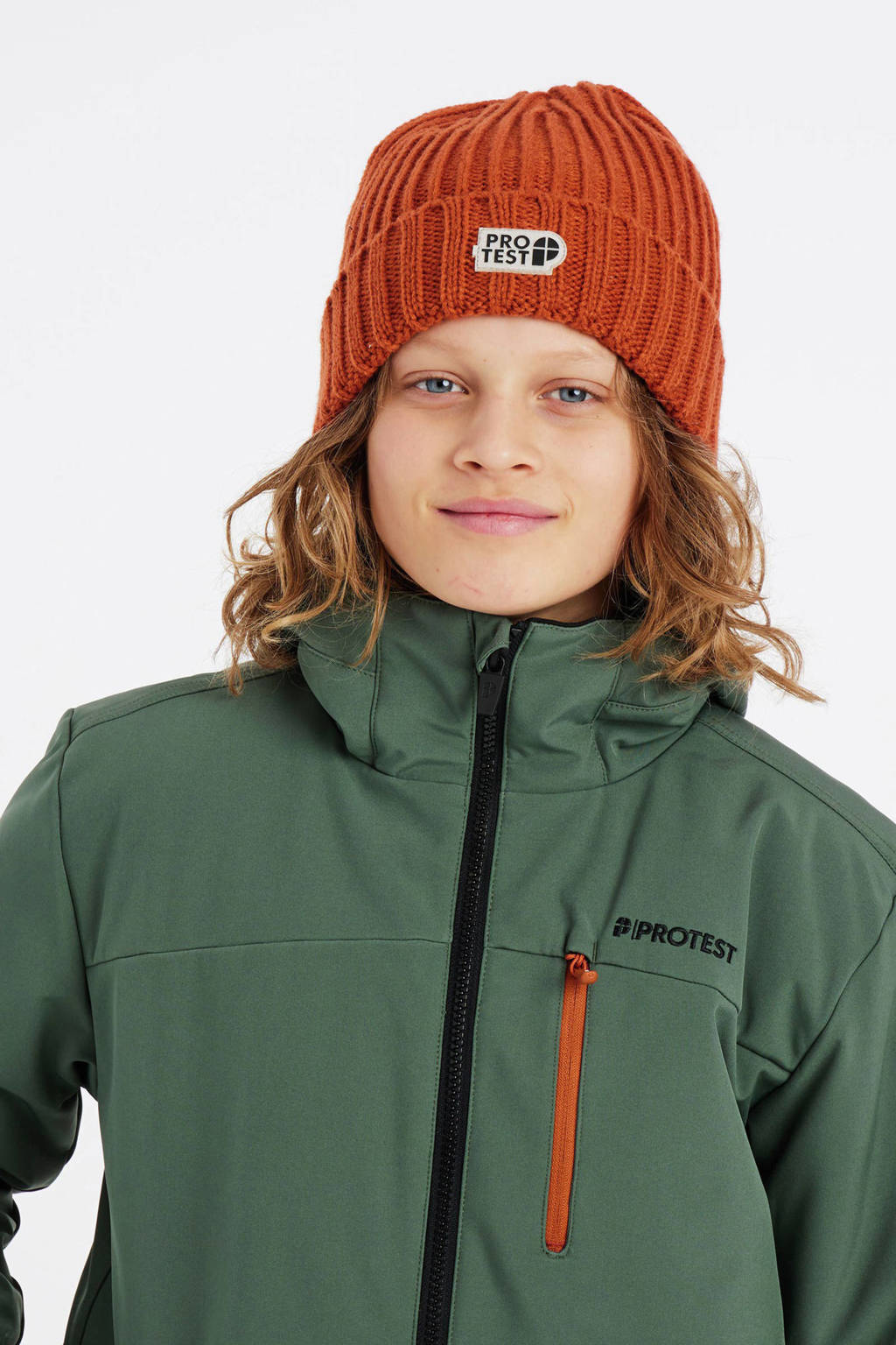 Protest softshell ski-jack PRTBALOE JR groen