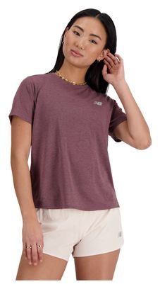 Maillot manches courtes New Balance Athletics Run Violet Femme