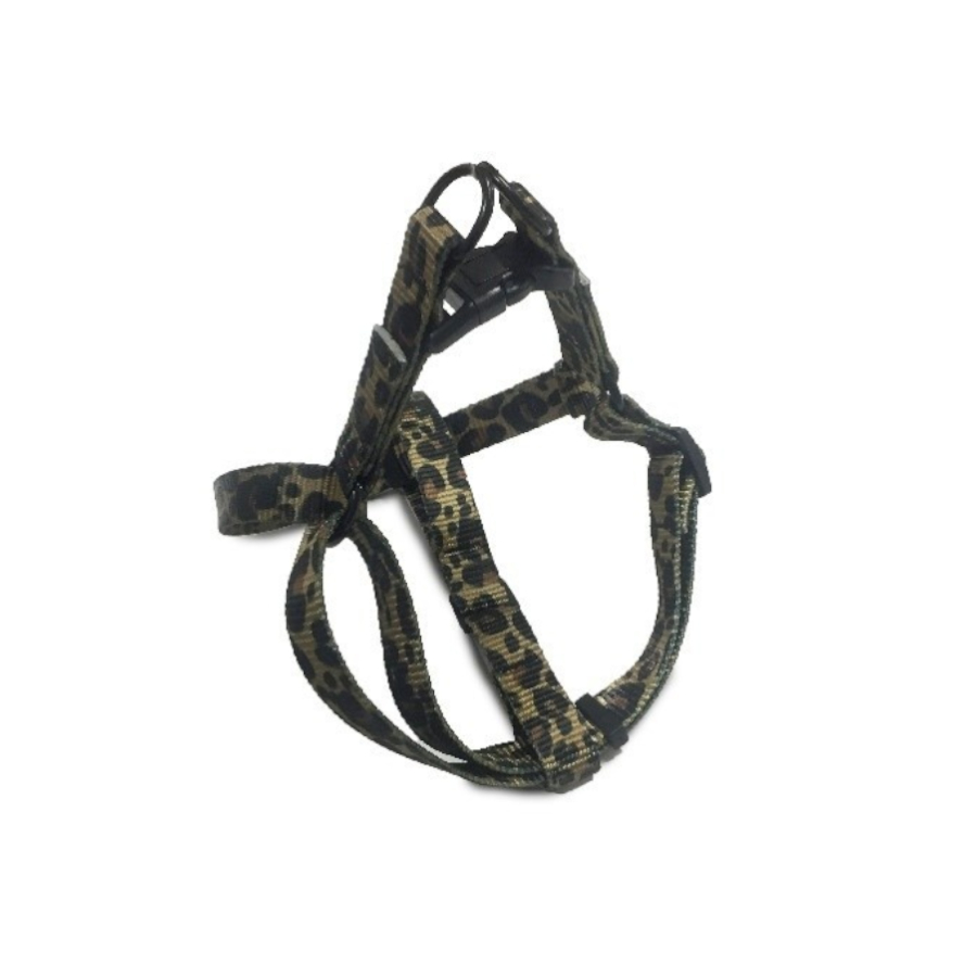 Coleira peitoral Outech com estampa de leopardo para cães