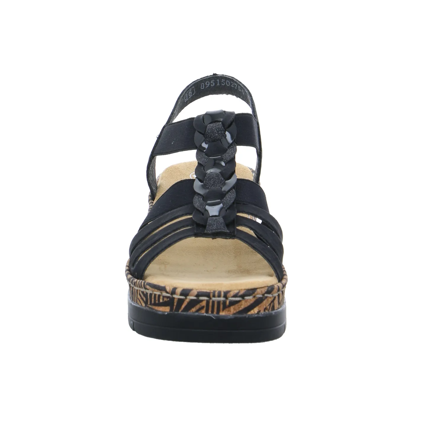 RIEKER Sandalette Schwarz Textil