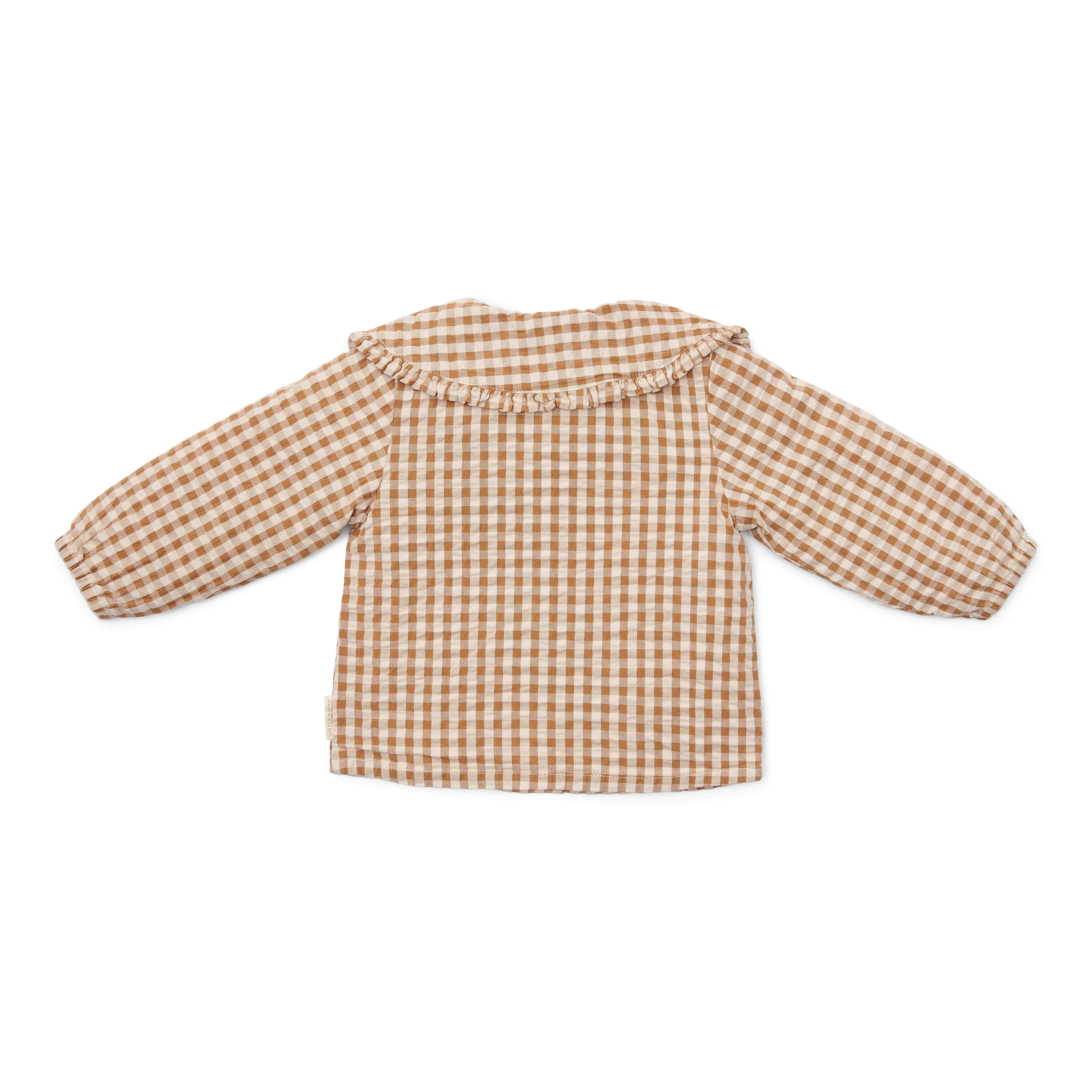 Little Dutch geruite blouse bruin/wit