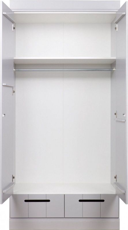 Connect - 2 Drs + Lade - Strokendeur Betongrijs - Massief Grenenhout