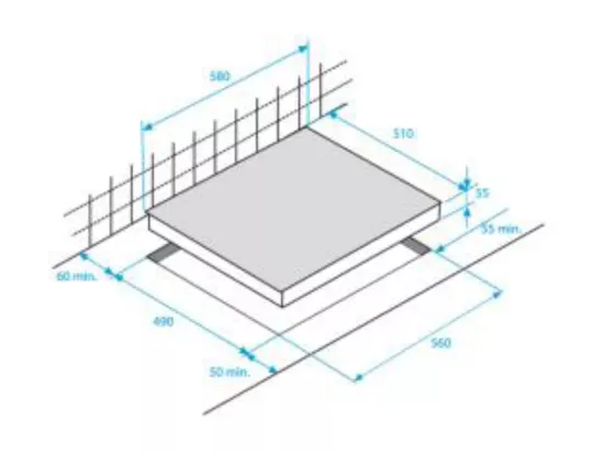 Plaque vitrocéramique BEKO 6700W 58cm, HIC 64502 T