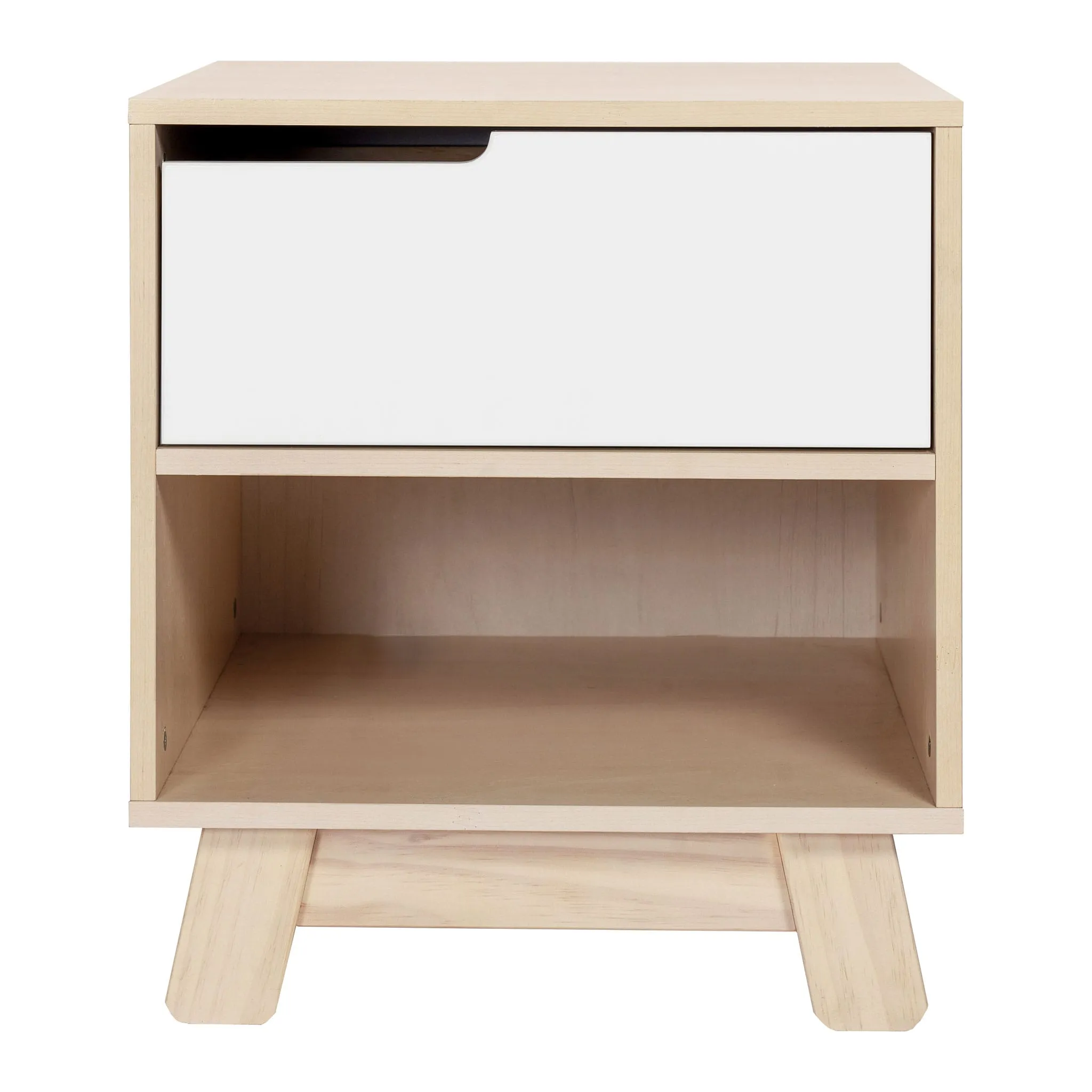 Babyletto Table de Nuit Hudson avec port USB - Naturel Blanchi  Blanc