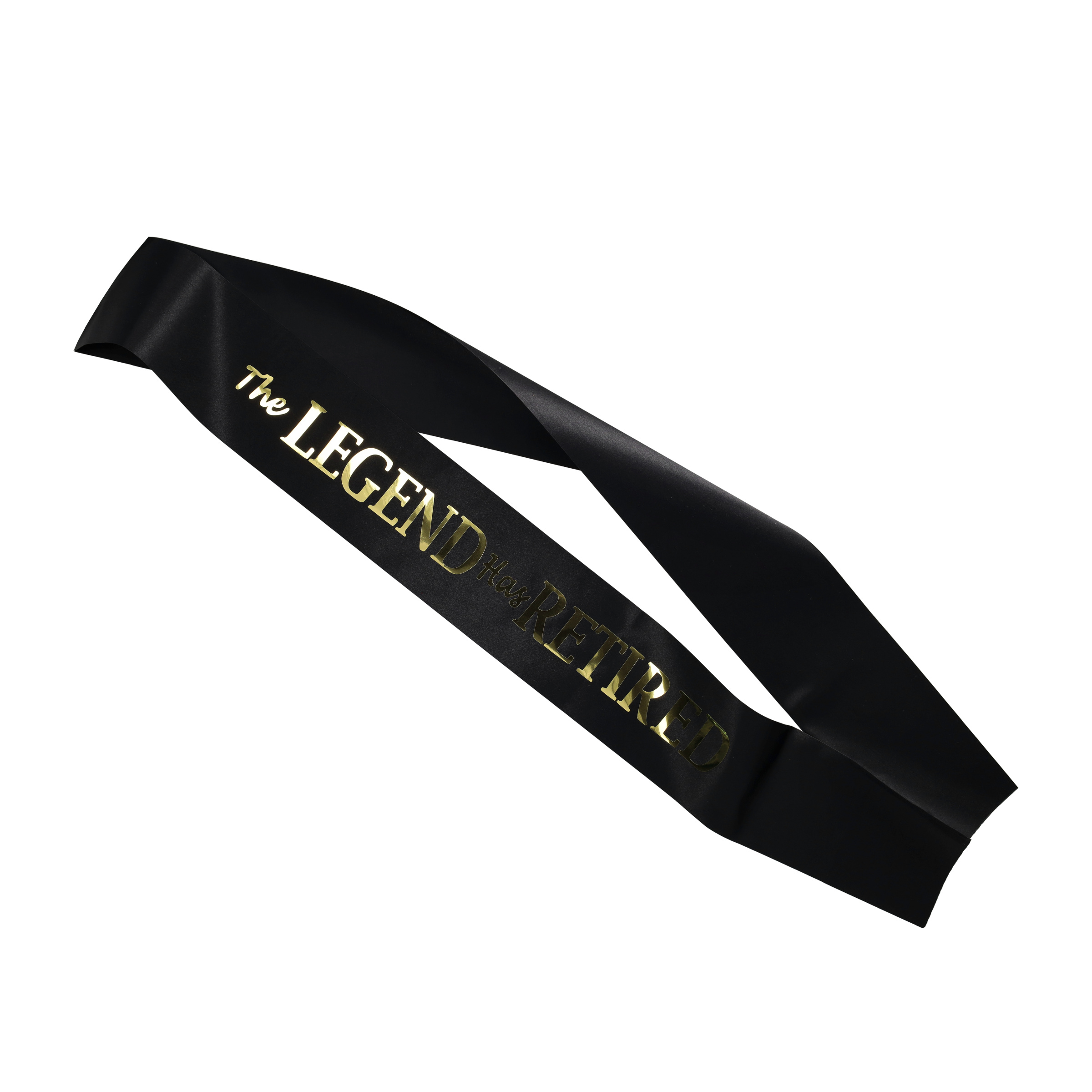 (Ø65cm) Pensionierungs Party Accessoire Renten Schärpe Ruhestands Abschieds Geschenk - Schwarz / Gold