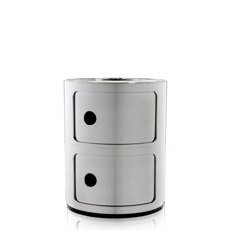 Kartell Componibili kast nachtkast metallic (2 comp.) Ø32 chroom