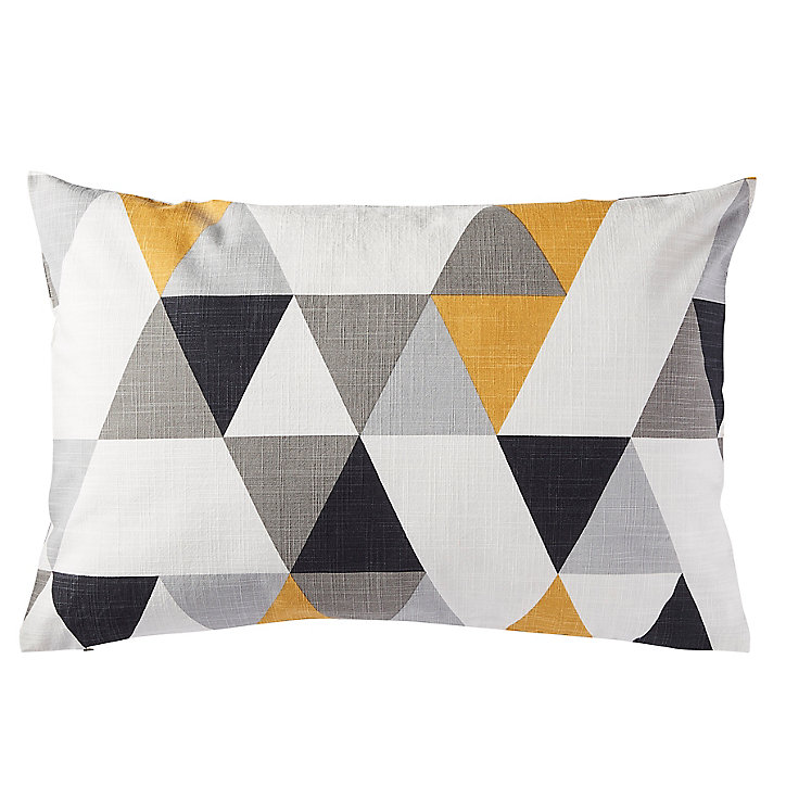 Coussin Rima L.60 x l.40 cm gris jaune et blanc GoodHome