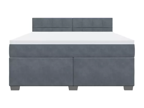 Sommier à lattes de lit et matelas Gris foncé 180x200cm Velours