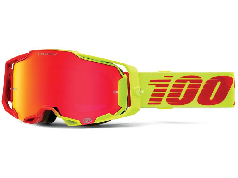 100% Sportbrille Armega Solaris, HiPer Red Mirror Armega, bruchsichere Brille für Motocross Rennfahrer