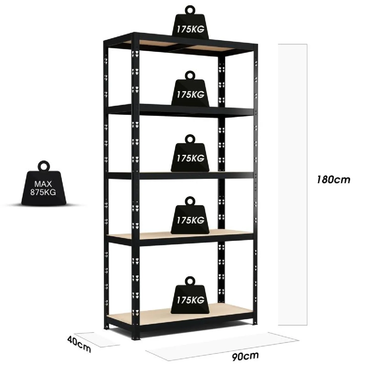 Eurospen Europsen Étagère de Rangement - 180x90x40 cm
