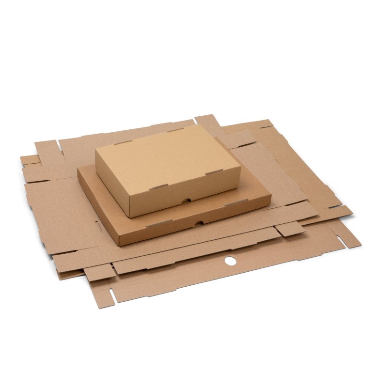 Stülpdeckelkarton aus Wellpappe, braun