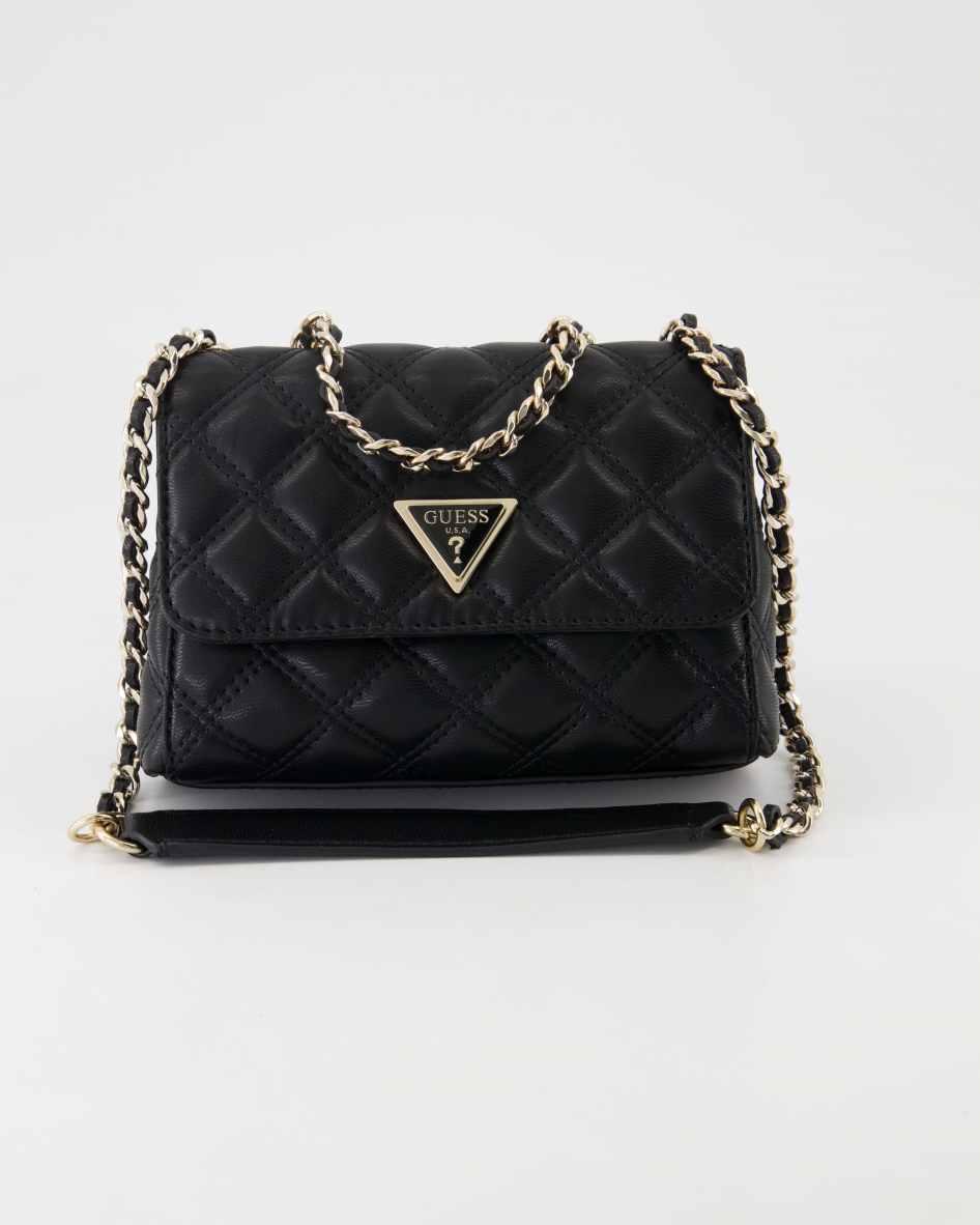 Guess Giully Mini 2 Comp Cnvrtbl flp Handtasche in Schwarz
