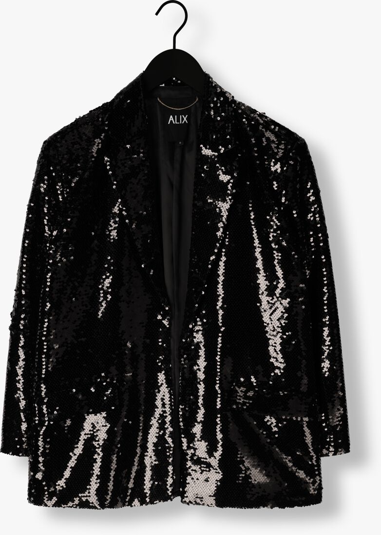 ALIX THE LABEL zwarte alix the label blazer ladies woven sequin blazer