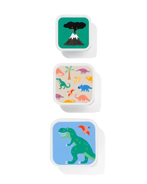 3 boîtes de rangement snack dinosaure