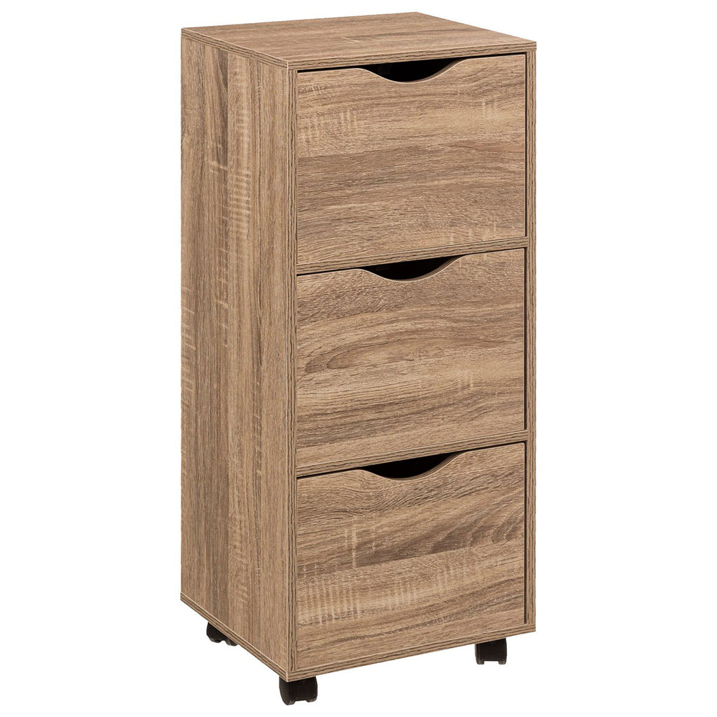 Colonne rangement 3 tiroirs sur roulettes 33x80.5x29.5cm