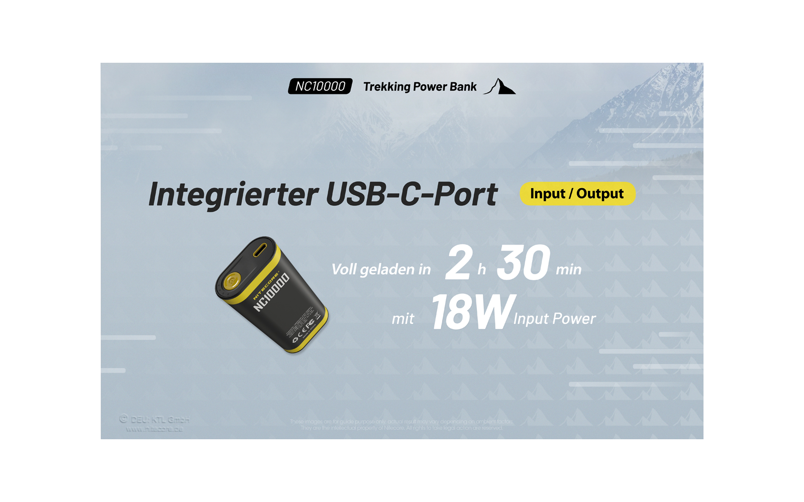 Nitecore Powerbank NC 10000 mAh mit LED Licht